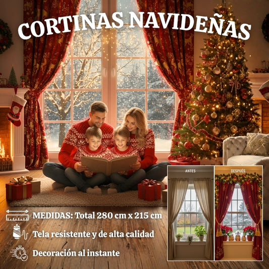 CORTINAS NAVIDEÑAS 🎅🏻 - Decoración infaltable para esta Navidad ✨